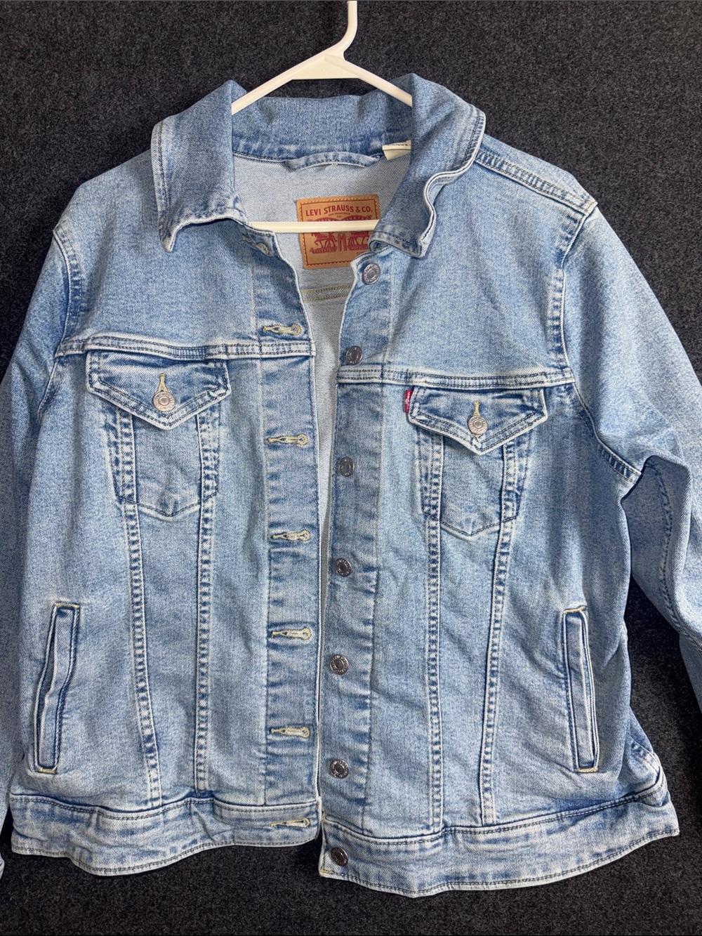 Levis Womens Light Wash Denim Trucker Jacket Size 1X Plus Size Blue Jean Jacket